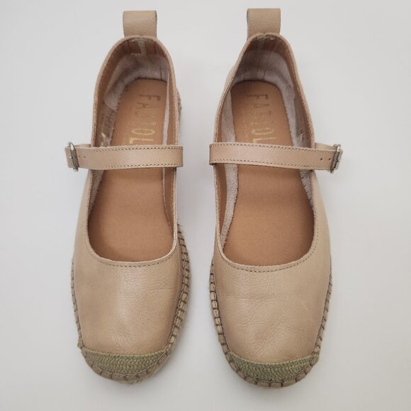 FABIOLAS Made in Spain EU Size 39- US Size 8 Leather Mary Jane Espadrilles - Picture 2 of 7
